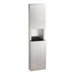Bobrick Fino B-9944 8.5 Gallon Surface-Mounted Paper Towel Dispenser / Waste Receptacle with Satin Finish