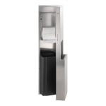 Bobrick Fino B-9944 8.5 Gallon Surface-Mounted Paper Towel Dispenser / Waste Receptacle with Satin Finish