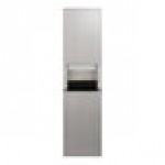 Bobrick Fino B-9944 8.5 Gallon Surface-Mounted Paper Towel Dispenser / Waste Receptacle with Satin Finish