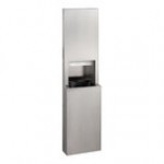 Bobrick Fino B-9944 8.5 Gallon Surface-Mounted Paper Towel Dispenser / Waste Receptacle with Satin Finish