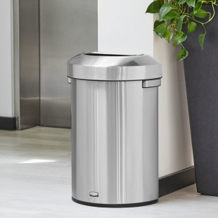 Rubbermaid® Refine 2147550 16 Gallon Stainless Steel Half Round Trash Can Rubbermaid® Refine 2147550 16 Gallon Stainless Steel Half Round Trash Can