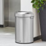 Rubbermaid® Refine 2147550 16 Gallon Stainless Steel Half Round Trash Can