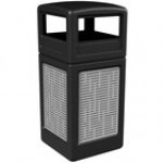 Commercial Zone 732906299 42 Gallon Brown Square Trash Can with Stainless Steel Horizontal Line Panels and Dome Lid Commercial Zone 732906299 42 Gallon Brown Square Trash Can with Stainless Steel Horizontal Line Panels and Dome Lid