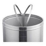 Lancaster Table & Seating 15 Gallon Stainless Steel Round Decorative Trash Can with Push Door Lid Lancaster Table & Seating 15 Gallon Stainless Steel Round Decorative Trash Can with Push Door Lid
