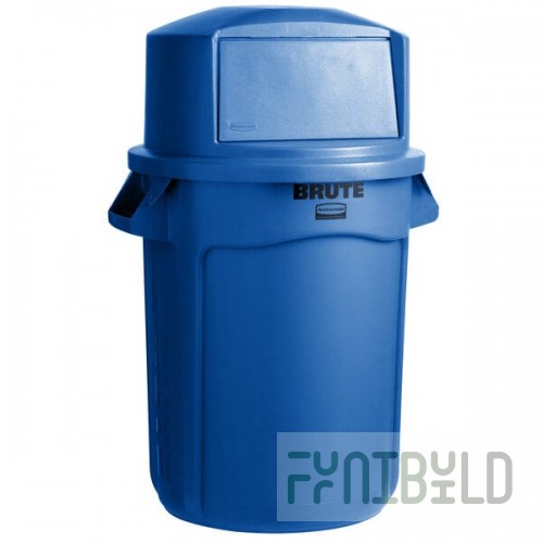 Rubbermaid® BRUTE 32 Gallon Blue Round Trash Can and Dome Top Lid