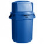 Rubbermaid® BRUTE 32 Gallon Blue Round Trash Can and Dome Top Lid Rubbermaid® BRUTE 32 Gallon Blue Round Trash Can and Dome Top Lid