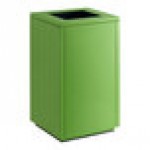 Lancaster Table & Seating 25 Gallon Green Steel Square Decorative Compost Bin with Open Top Lid