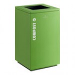 Lancaster Table & Seating 25 Gallon Green Steel Square Decorative Compost Bin with Open Top Lid