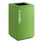 Lancaster Table & Seating 25 Gallon Green Steel Square Decorative Compost Bin with Open Top Lid