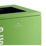 Lancaster Table & Seating 25 Gallon Green Steel Square Decorative Compost Bin with Open Top Lid