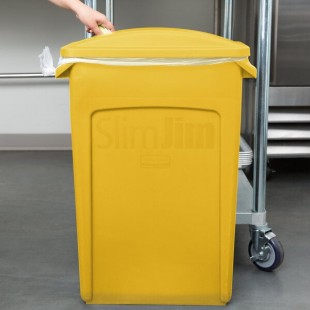 Rubbermaid® Slim Jim 23 Gallon Yellow Rectangular Trash Can with 2 Hole Lid Rubbermaid® Slim Jim 23 Gallon Yellow Rectangular Trash Can with 2 Hole Lid
