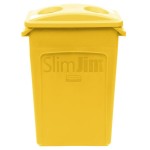 Rubbermaid® Slim Jim 23 Gallon Yellow Rectangular Trash Can with 2 Hole Lid