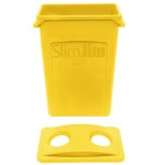 Rubbermaid® Slim Jim 23 Gallon Yellow Rectangular Trash Can with 2 Hole Lid