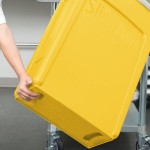 Rubbermaid® Slim Jim 23 Gallon Yellow Rectangular Trash Can with 2 Hole Lid
