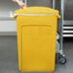 Rubbermaid® Slim Jim 23 Gallon Yellow Rectangular Trash Can with 2 Hole Lid