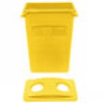 Rubbermaid® Slim Jim 23 Gallon Yellow Rectangular Trash Can with 2 Hole Lid