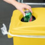 Rubbermaid® Slim Jim 23 Gallon Yellow Rectangular Trash Can with 2 Hole Lid