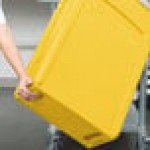 Rubbermaid® Slim Jim 23 Gallon Yellow Rectangular Trash Can with 2 Hole Lid