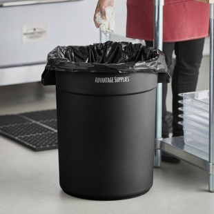 Advantage Supplies 20 Gallon Black Round Commercial Trash Can