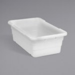 Quantum 9.75 Gallon White Cross Stack Tub with Built-In Handle Grips and Bottom Grooves TUB2516-8WT Quantum 9.75 Gallon White Cross Stack Tub with Built-In Handle Grips and Bottom Grooves TUB2516-8WT