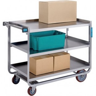 Lakeside 944 Extra Heavy Duty Stainless Steel 3 Shelf Utility Cart - 22 3/4 Lakeside 944 Extra Heavy Duty Stainless Steel 3 Shelf Utility Cart - 22 3/4