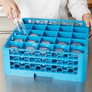Carlisle RG25-214 25 OptiClean Compartment Glass Rack with 2 Extenders Carlisle RG25-214 25 OptiClean Compartment Glass Rack with 2 Extenders