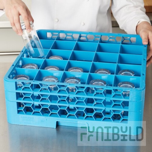 Carlisle RG25-214 25 OptiClean Compartment Glass Rack with 2 Extenders