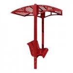 Paris Site Furnishings Shade Series 6' Wine Red Surface Mounted Picnic Table with Canopy and Basket Weave Perforations 85 1/2 Paris Site Furnishings Shade Series 6' Wine Red Surface Mounted Picnic Table with Canopy and Basket Weave Perforations 85 1/2