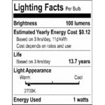 Clear S14 Replacement Bulb for LED String Lights - 120V, 1W, 2700K - 4/Pack Clear S14 Replacement Bulb for LED String Lights - 120V, 1W, 2700K - 4/Pack