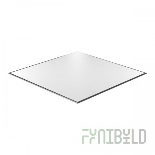 California Portable Dance Floor 16' x 16' White Composite Laminate Portable Dance Floor with ADA-Compliant Edging