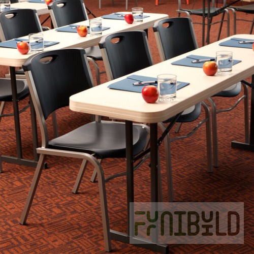 Lifetime 42830 Black Stacking Chair - 4/Pack