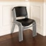 Lifetime 42830 Black Stacking Chair - 4/Pack