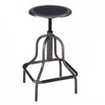 Safco 6664 Diesel Series Pewter Industrial Stool with Leather Seat and Back Safco 6664 Diesel Series Pewter Industrial Stool with Leather Seat and Back