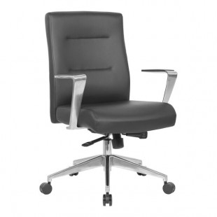 Boss Black Modern Conference Chair with Fixed Aluminum Arms Boss Black Modern Conference Chair with Fixed Aluminum Arms