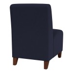 Lesro Ravenna Open House Navy Fabric Guest Chair with Walnut Wood Legs
