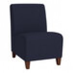 Lesro Ravenna Open House Navy Fabric Guest Chair with Walnut Wood Legs