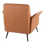 LumiSource Petal Camel Faux Leather Accent Arm Chair with Black Metal Frame LumiSource Petal Camel Faux Leather Accent Arm Chair with Black Metal Frame