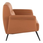 LumiSource Petal Camel Faux Leather Accent Arm Chair with Black Metal Frame LumiSource Petal Camel Faux Leather Accent Arm Chair with Black Metal Frame