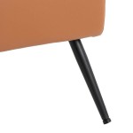 LumiSource Petal Camel Faux Leather Accent Arm Chair with Black Metal Frame LumiSource Petal Camel Faux Leather Accent Arm Chair with Black Metal Frame