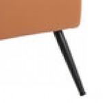 LumiSource Petal Camel Faux Leather Accent Arm Chair with Black Metal Frame LumiSource Petal Camel Faux Leather Accent Arm Chair with Black Metal Frame