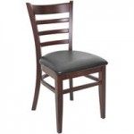 BFM Seating Berkeley Dark Walnut Beechwood Ladder Back Side Chair with 2