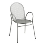 Lancaster Table & Seating Harbor Gray Steel Mesh Outdoor Arm Chair Lancaster Table & Seating Harbor Gray Steel Mesh Outdoor Arm Chair