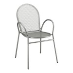 Lancaster Table & Seating Harbor Gray Steel Mesh Outdoor Arm Chair Lancaster Table & Seating Harbor Gray Steel Mesh Outdoor Arm Chair