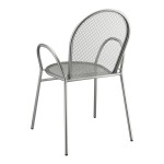 Lancaster Table & Seating Harbor Gray Steel Mesh Outdoor Arm Chair Lancaster Table & Seating Harbor Gray Steel Mesh Outdoor Arm Chair