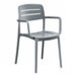 Lancaster Table & Seating Harbor Gray Steel Mesh Outdoor Arm Chair Lancaster Table & Seating Harbor Gray Steel Mesh Outdoor Arm Chair