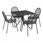 Lancaster Table & Seating Harbor Gray Steel Mesh Outdoor Arm Chair Lancaster Table & Seating Harbor Gray Steel Mesh Outdoor Arm Chair