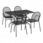 Lancaster Table & Seating Harbor Gray Steel Mesh Outdoor Arm Chair Lancaster Table & Seating Harbor Gray Steel Mesh Outdoor Arm Chair