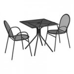 Lancaster Table & Seating Harbor Gray Steel Mesh Outdoor Arm Chair Lancaster Table & Seating Harbor Gray Steel Mesh Outdoor Arm Chair