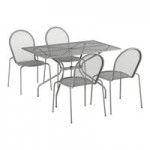 Lancaster Table & Seating Harbor Gray Steel Mesh Outdoor Arm Chair Lancaster Table & Seating Harbor Gray Steel Mesh Outdoor Arm Chair