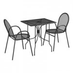 Lancaster Table & Seating Harbor Gray Steel Mesh Outdoor Arm Chair Lancaster Table & Seating Harbor Gray Steel Mesh Outdoor Arm Chair